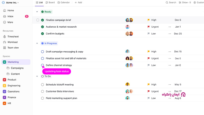 14- نرم افزار ClickUp