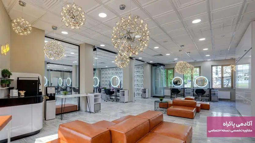 دکوراسیون جذاب و عکاسی حرفه‌ای در سالن (فضای مخصوص سوشال مدیا) برای سالن زیبایی 