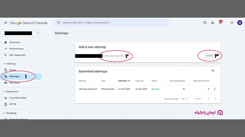  ارسال نقشه سایت (Sitemap)