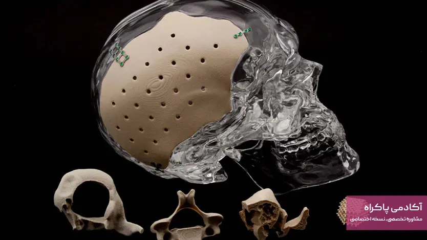 ساخت محصولاتی مانند پروتزها، ایمپلنتها و ابزارهای پزشکی با استفاده از پلیمرها