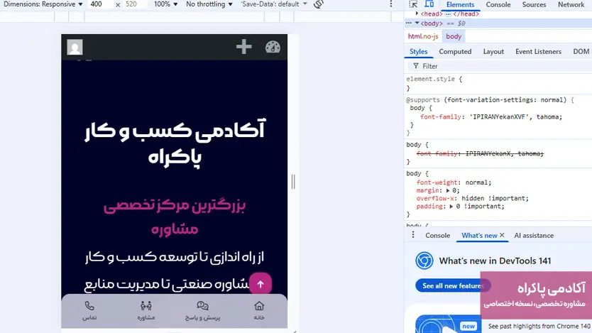 Responsive Design Mode