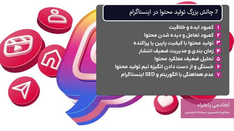7 چالش بزرگ تولید محتوا در اینستاگرام