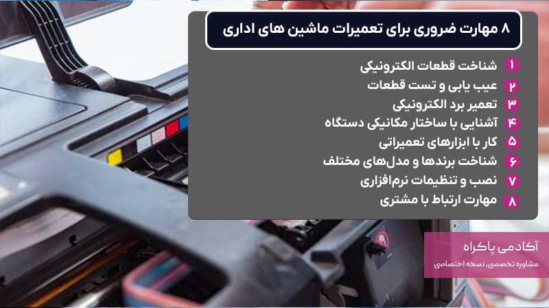 8 مهارت ضروری برای تعمیرات ماشین های اداری