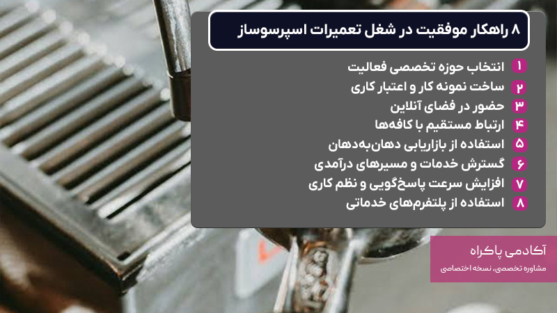 راهکارهای موفقیت در تعمیرات اسپرسوساز