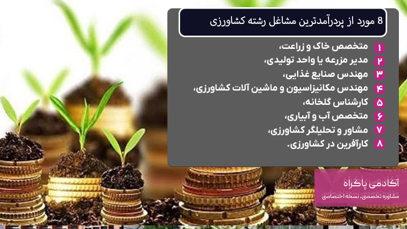 8 مورد از پردرآمدترین مشاغل رشته کشاورزی