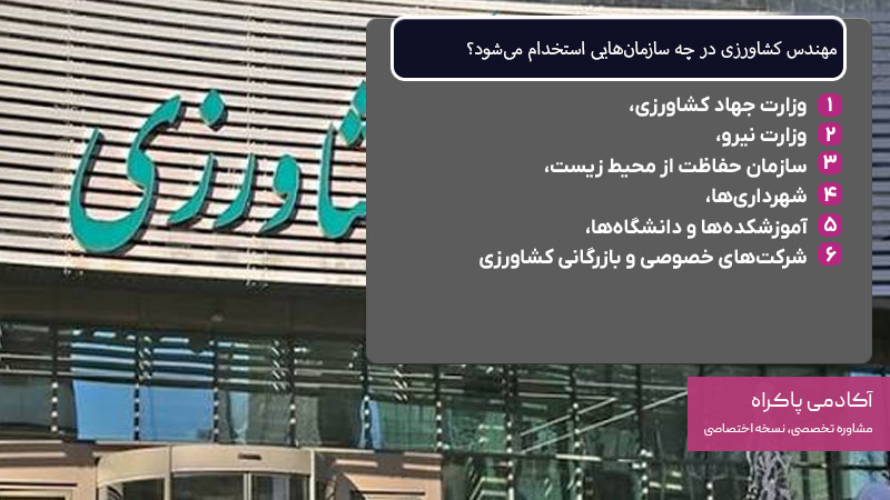 مهندس کشاورزی در چه سازمان هایی استخدام می شود؟