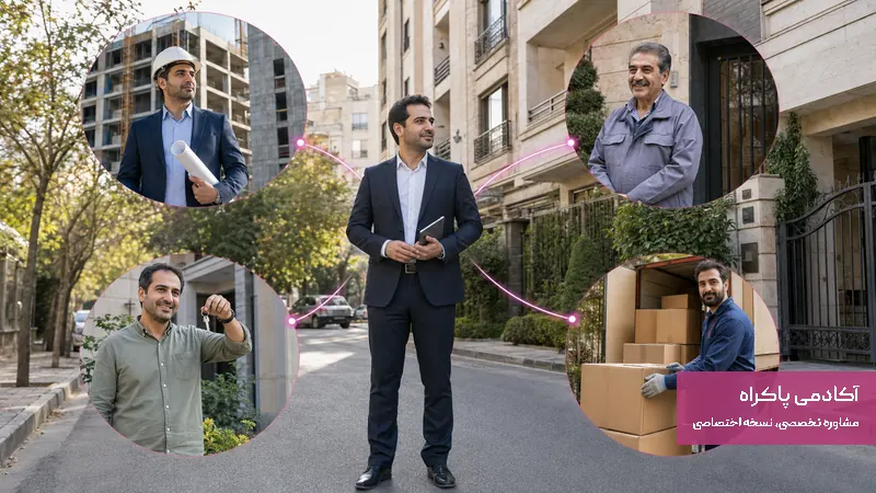 شبکه منابع فایلیابی شامل سازنده، مالک، مدیر ساختمان و خدمات جابهجایی