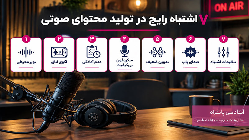 ۷ اشتباه رایج در تولید محتوای صوتی