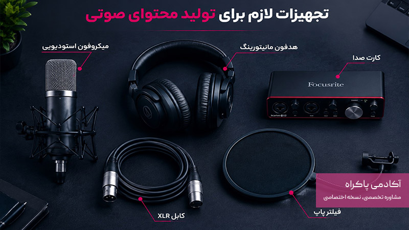 تجهیزات لازم برای تولید محتوای صوتی