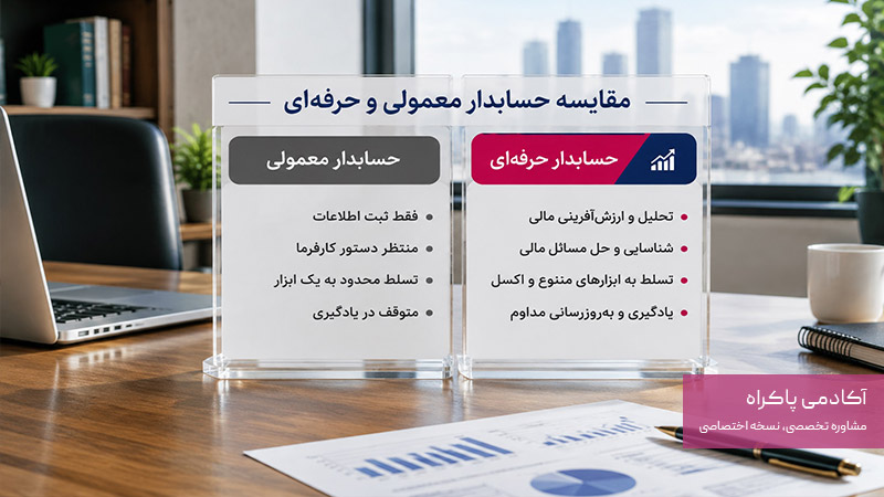 تفاوت حسابدار معمولی و حسابدار حرفهای
