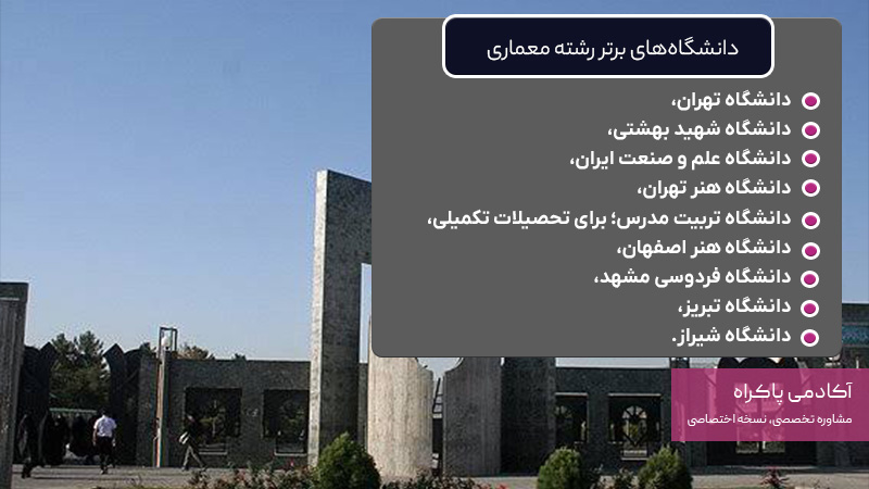 دانشگاه‌های برتر رشته معماری 