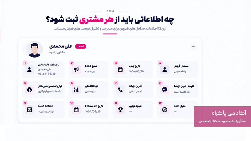 چه اطلاعاتی باید از هر مشتری ثبت شود؟