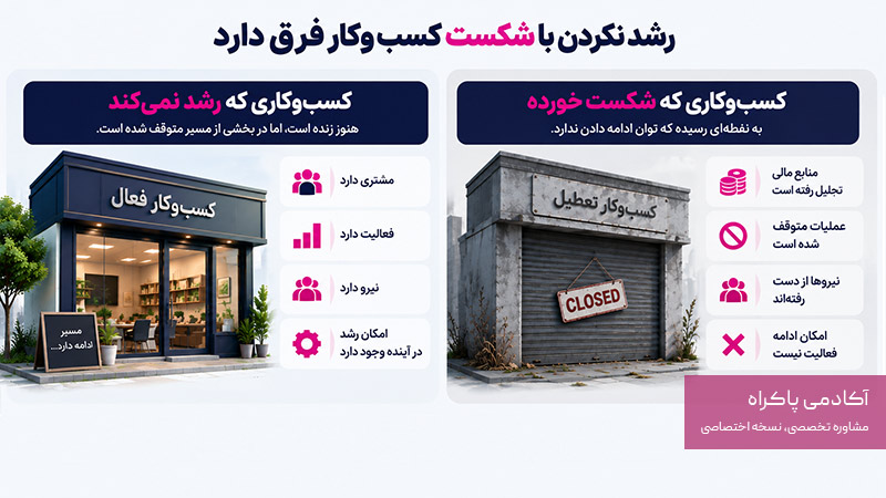 تفاوت شکست کسب‌وکار با رشد نکردن آن