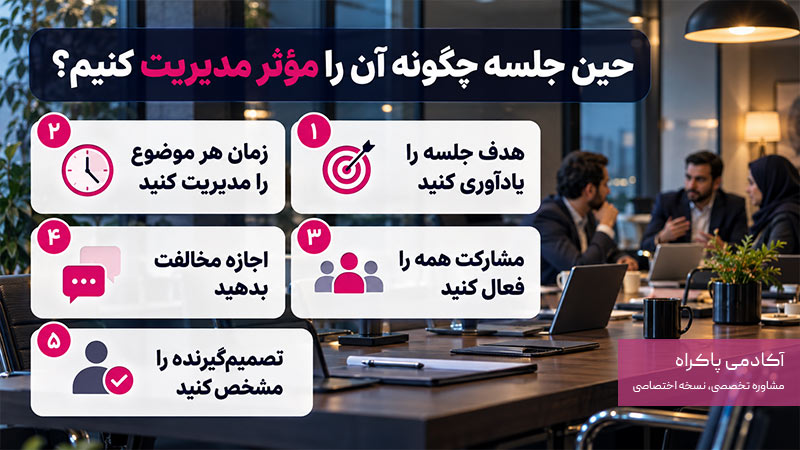 حین جلسه چگونه آن را مؤثر مدیریت کنیم؟