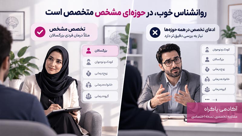توجه به حوزه تخصصی برای انتخاب روانشناس خوب