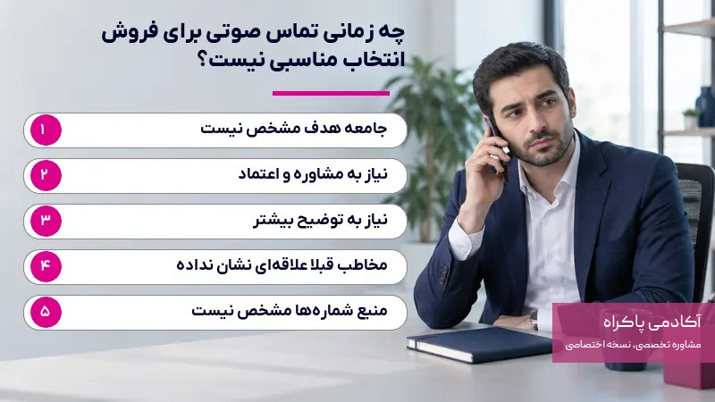 چه زمانی تماس صوتی برای فروش انتخاب مناسبی نیست؟