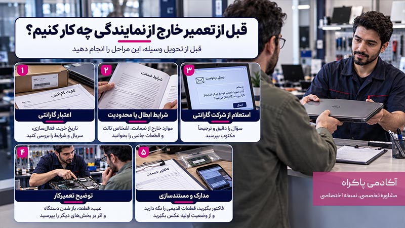 قبل از تعمیر خارج از نمایندگی چه کار کنیم؟