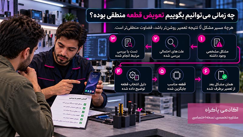 چه زمانی میتوانیم بگوییم تعویض قطعه منطقی بوده؟