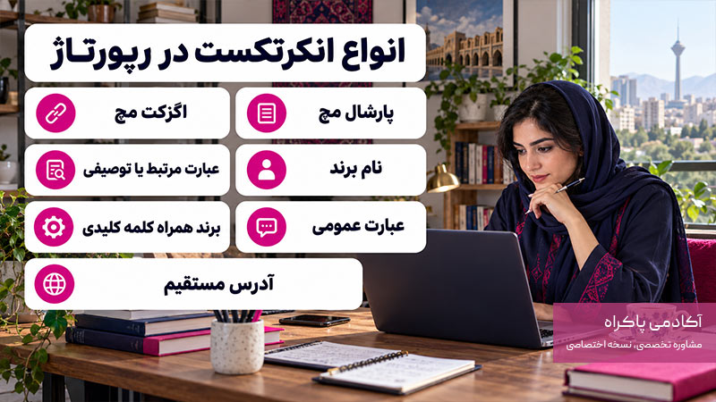 انواع انکرتکست در رپورتاژ آگهی