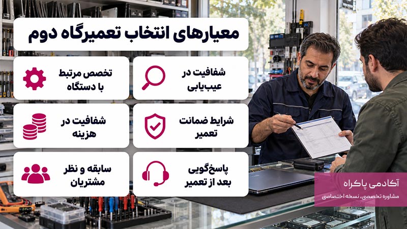 معیارهای انتخاب تعمیرگاه دوم