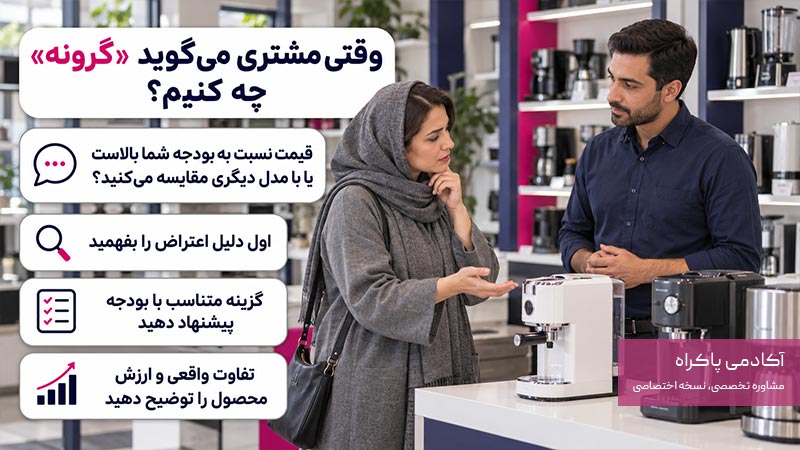 وقتی مشتری می‌گوید «گرونه» چه کنیم؟