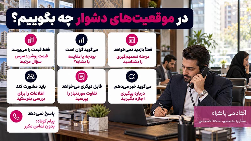 در موقعیت‌های دشوار به مشتری چه بگوییم؟