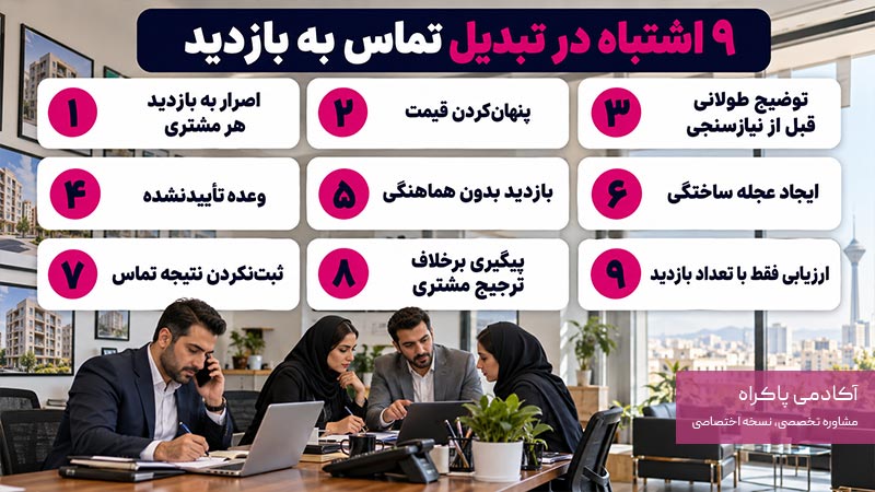 اشتباهات رایج در تبدیل تماس آگهی به بازدید