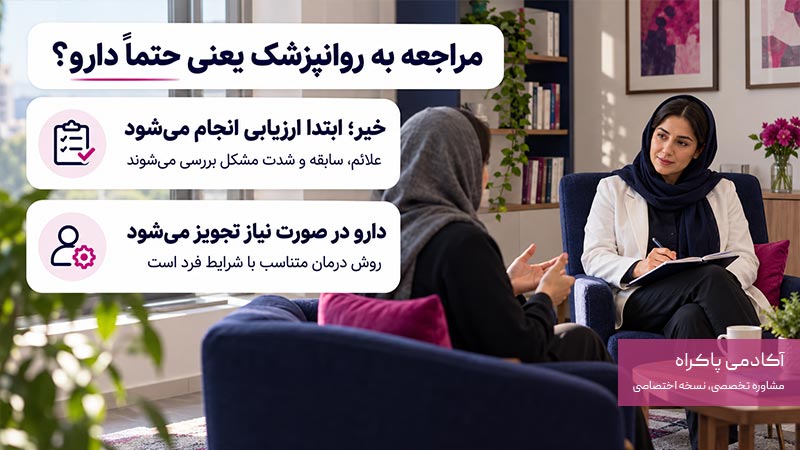آیا مراجعه به روانپزشک یعنی حتماً مصرف دارو؟