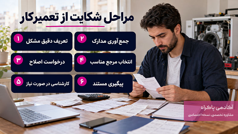 مراحل شکایت از تعمیرکار